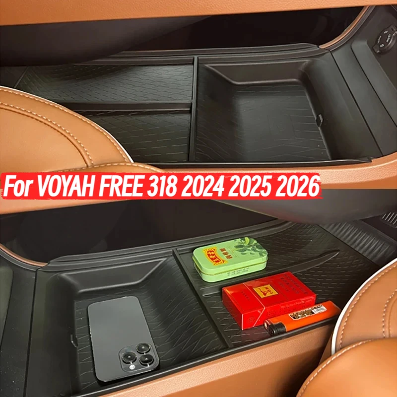 For VOYAH FREE 318 2024 2025 2026 Car Center Console Lower Storage Box stowing tidy tray car Interior Modification Accessories