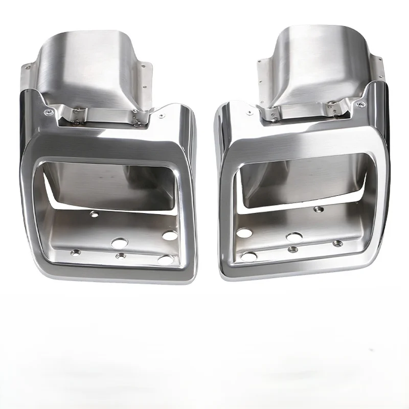 

For 2020-2025 Land Rover Defender Diesel Version Exhaust Modification, Square Quad Outlet Gloss Black Exhaust Tips