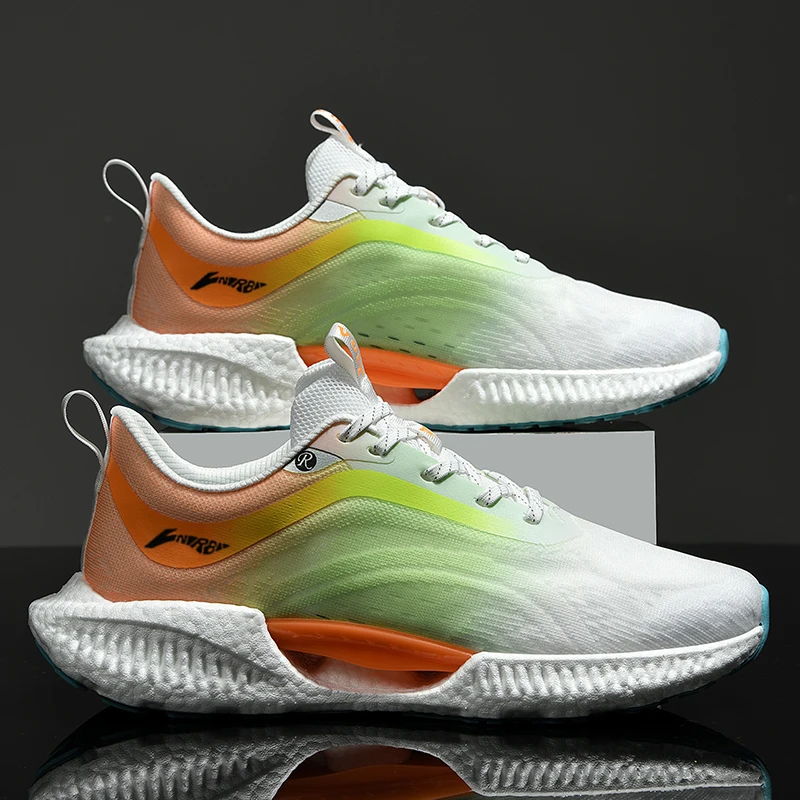 

Men's Running Shoes with Color Gradient Fashionable Summer Versatile Large-sized Lace-up Air Cushioning Casual Sports Shoes