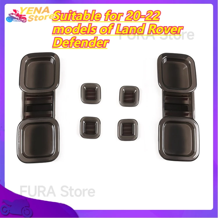 

Blackened protective cover for car tail lights. Automotive exterior accessory. Suitable for 20-22 models of Land Rover Defender