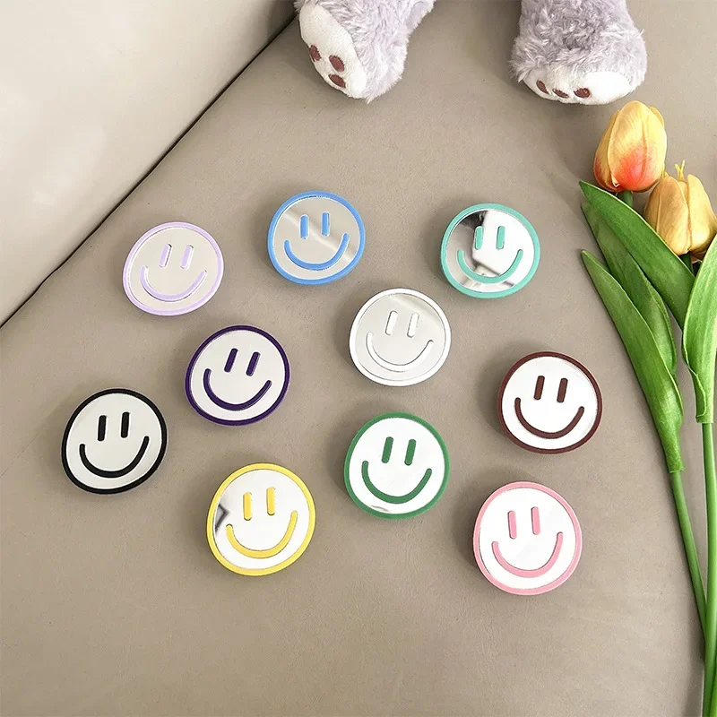 Fashion Portable Smile Mirror Phone Holder Grip Tok Universal Smart Tok For iPhone Samsung Foldable Stand Socket Lazy Bracket