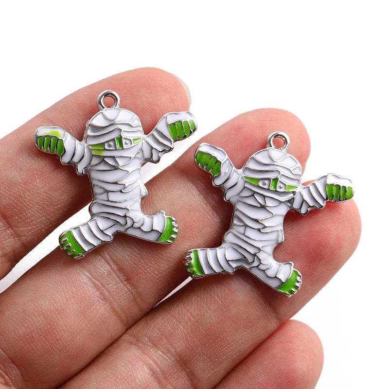 20 pcs/lot Fashion Cute Mummy Pendant Making Accessories Charms for Women, Earrings/Necklace Handmade DIY Jewelry Wholesale