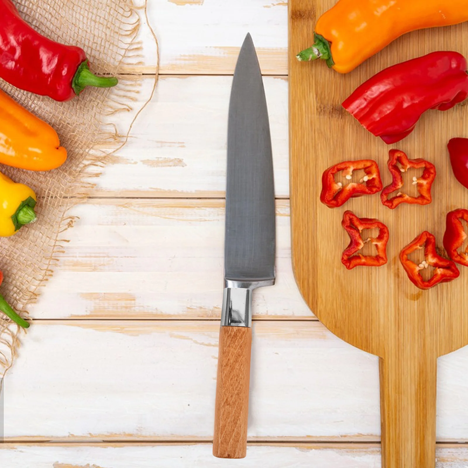 

Wooden Iron Knife Handle Replacement Kitchen Cutter Ergonomic Grip DIY Knife Making Grip Cutting Repair Handle Accessory