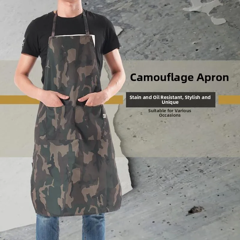 

Классический камуфляжный фартук из ткани быка для кухни, износостойкий маслостойкий рабочий нагрудник Svel, женский Sle HomeCleaning A...