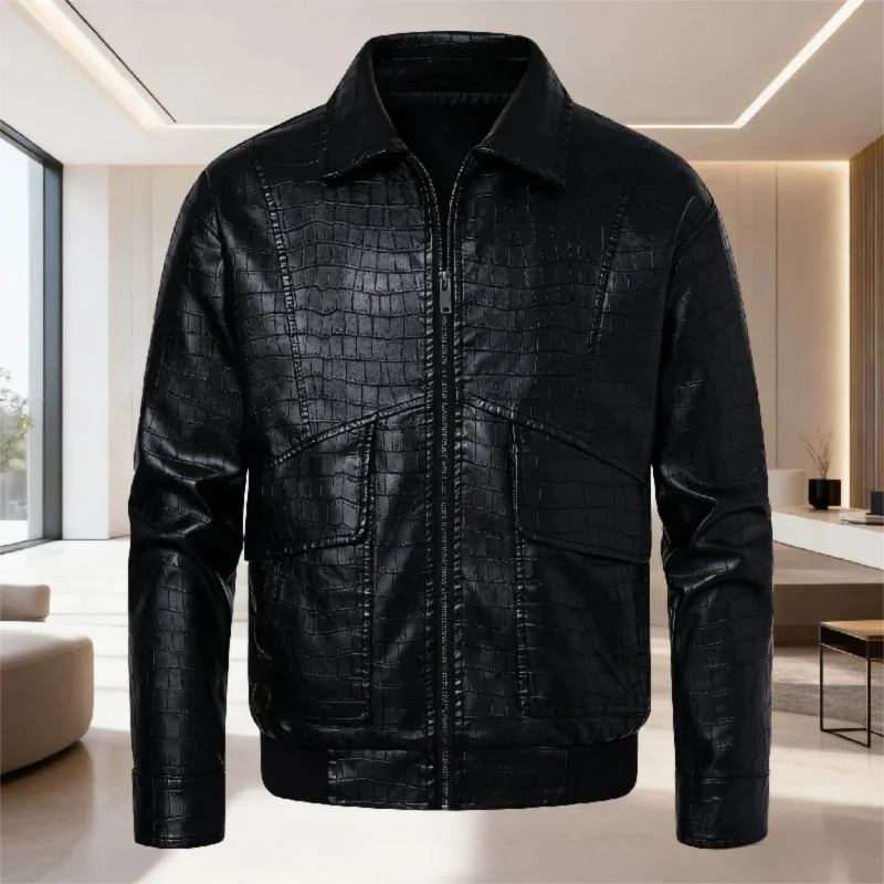 

Men's Stylish Casual Biker Leather Coat Motorcycle Riding Jacket Garment Type Men's Motorcycle Riding Jacket