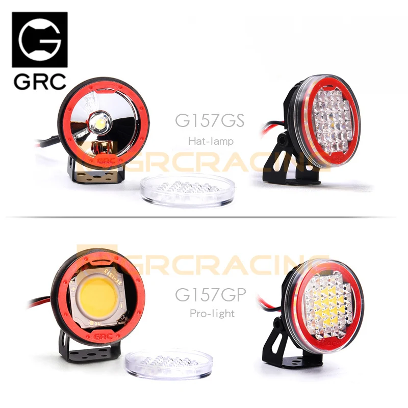 GRC simulation 22mm circular LED spotlights with straw hat headlights suitable for 1:10 RC TRX-4 scx10 modified accessories