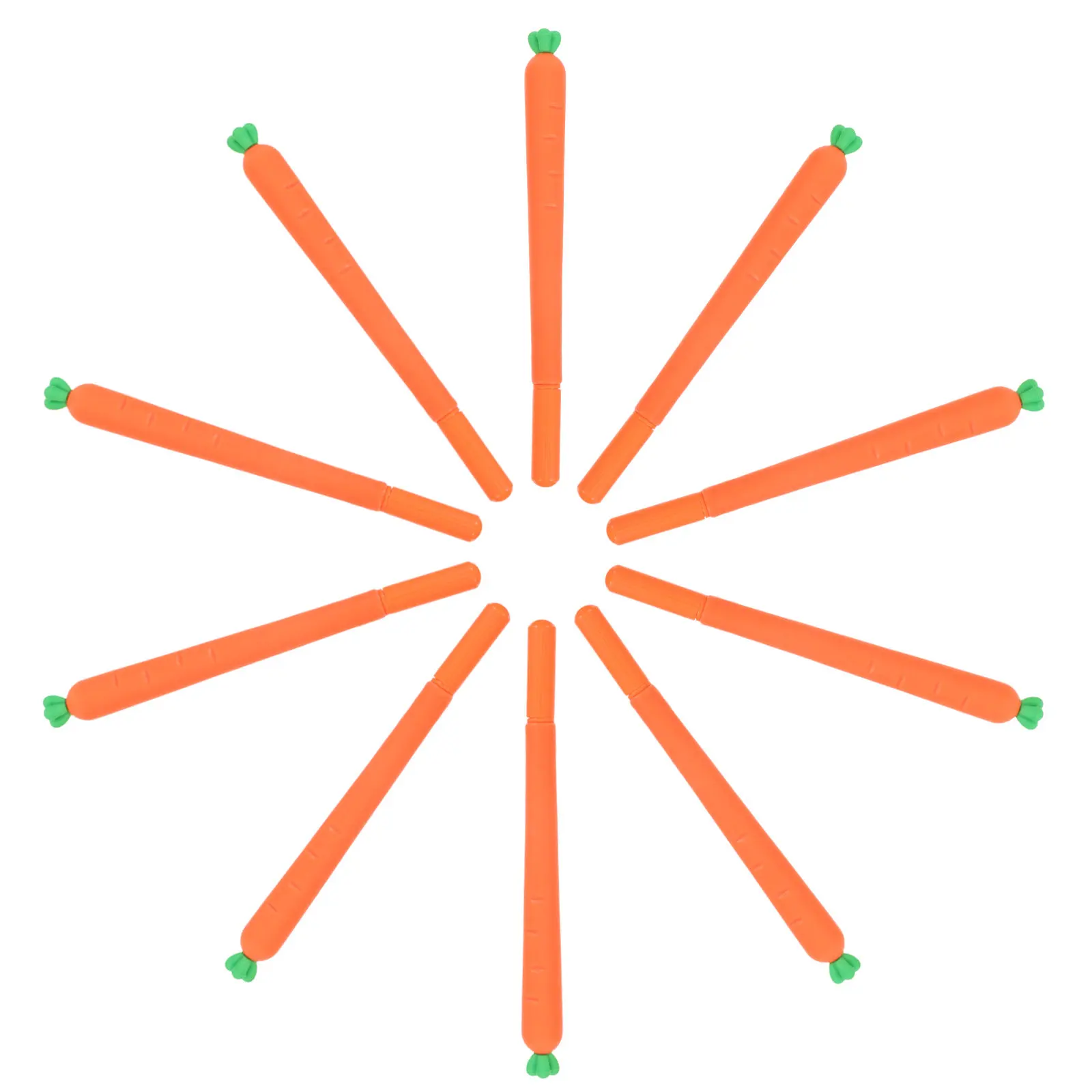 

10Pcs Cartoon Carrot Gel Pens 0.5mm Black Ink Smooth Writing Kawaii Vegetable Shape Cute Multicolor Ballpoint Pen for Students