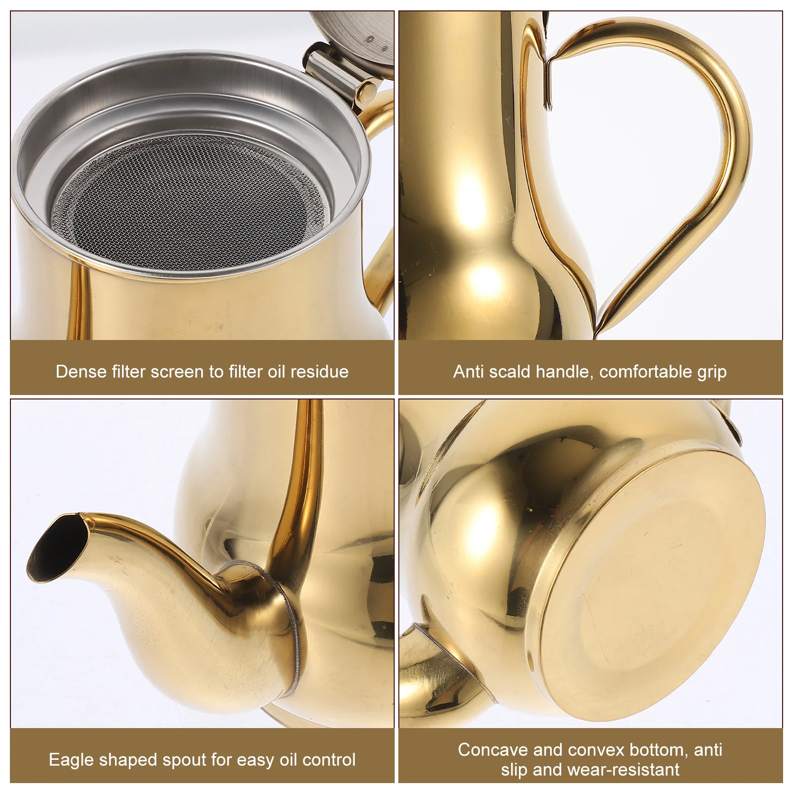 

Stainless Steel Oil Pot Cooking Filter Multifunction Container Kitchen Strainer Reusable