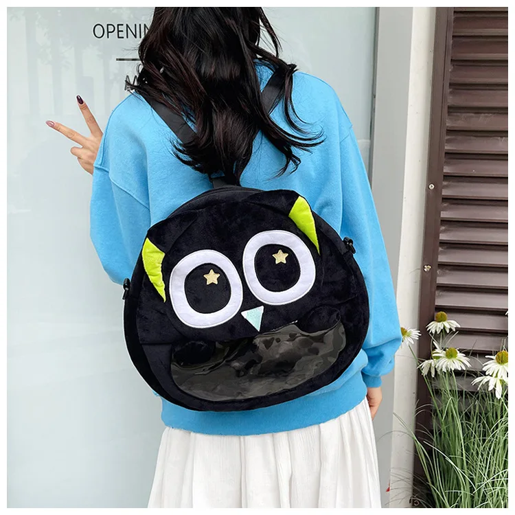 35cm アニメ「羅小黑」ぬいぐるみ PVC 透明 イタバッグ グッズ バッジ ディスプレイバッグ バックパック ギフト