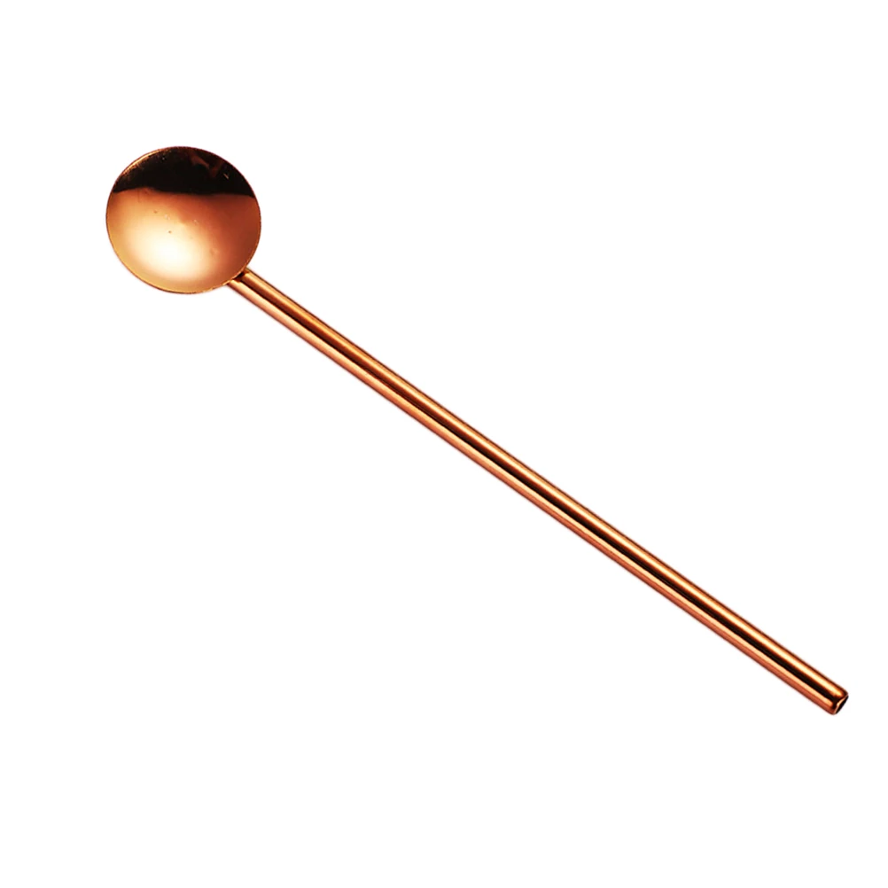 

304 Stainless Steel Drinking Spoon Straw Corrosion Resistant Multi Purpose Mix Stir Spoon For Coffee Tea Smoothie