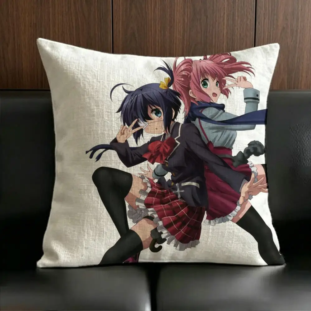 Anime Poster L-Love C-Chunibyo  Cushion Cover Anti-dustmite Pillowcase Invisible zipper silky short plush Sofa cushion cover