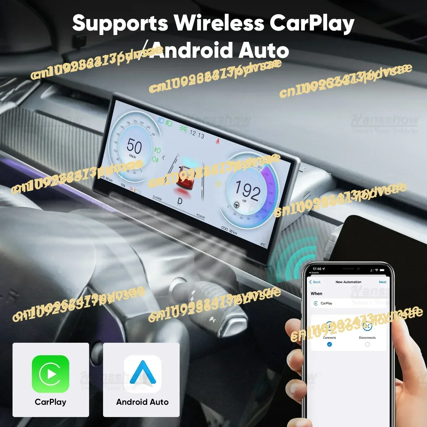 

NEW Hansshow Model 3 Highland 9" Dashboard Head Up Display 9-Inch Carplay & Android Auto Touch Screen for Tesla 2023 2024