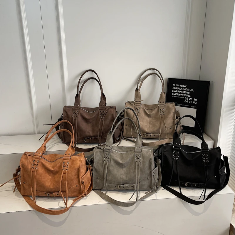 

Весенняя вместительная сумка из искусственной замши через плечо и на пояс, 2026, высокое качество, популярная ретро-модель для женщин