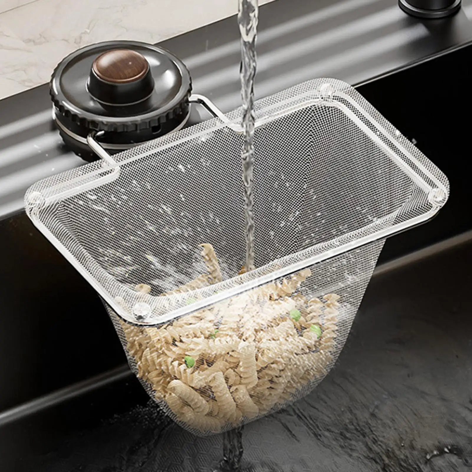 Sink Strainer Holder Suction Cup Drain Holder Sink Strainer Rack With Filter Mesh For Vegetable Leftover Fruit RV Apartment