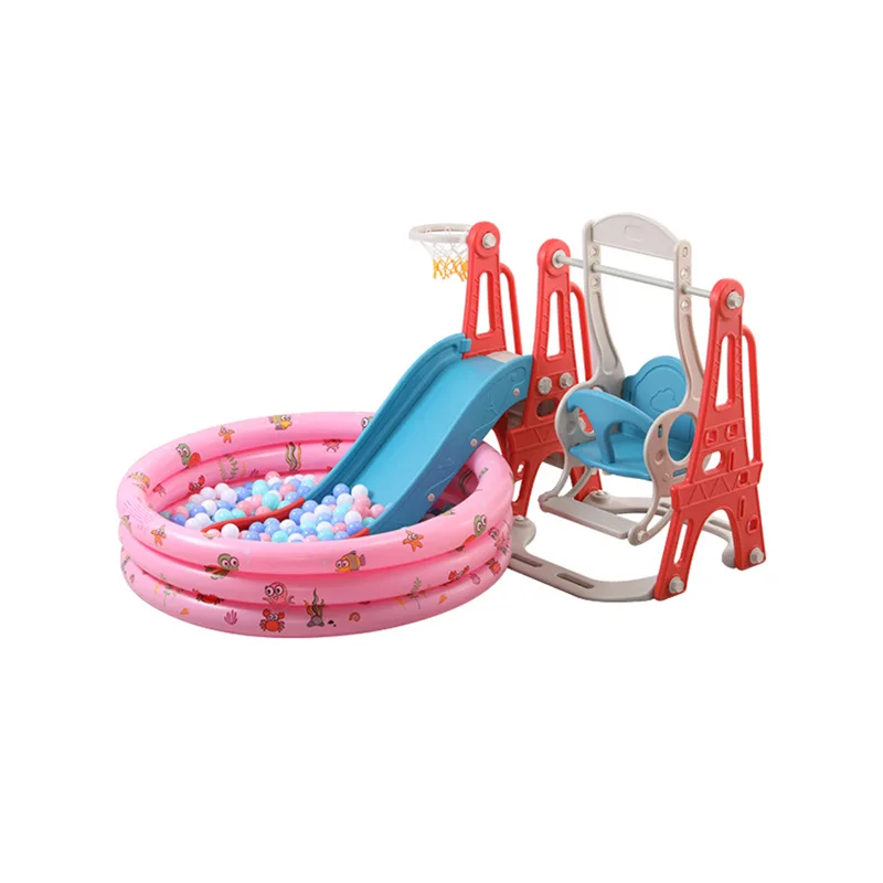 

Children's Indoor Slide & Swing Combo 3-in-1 Multifunctional Playground