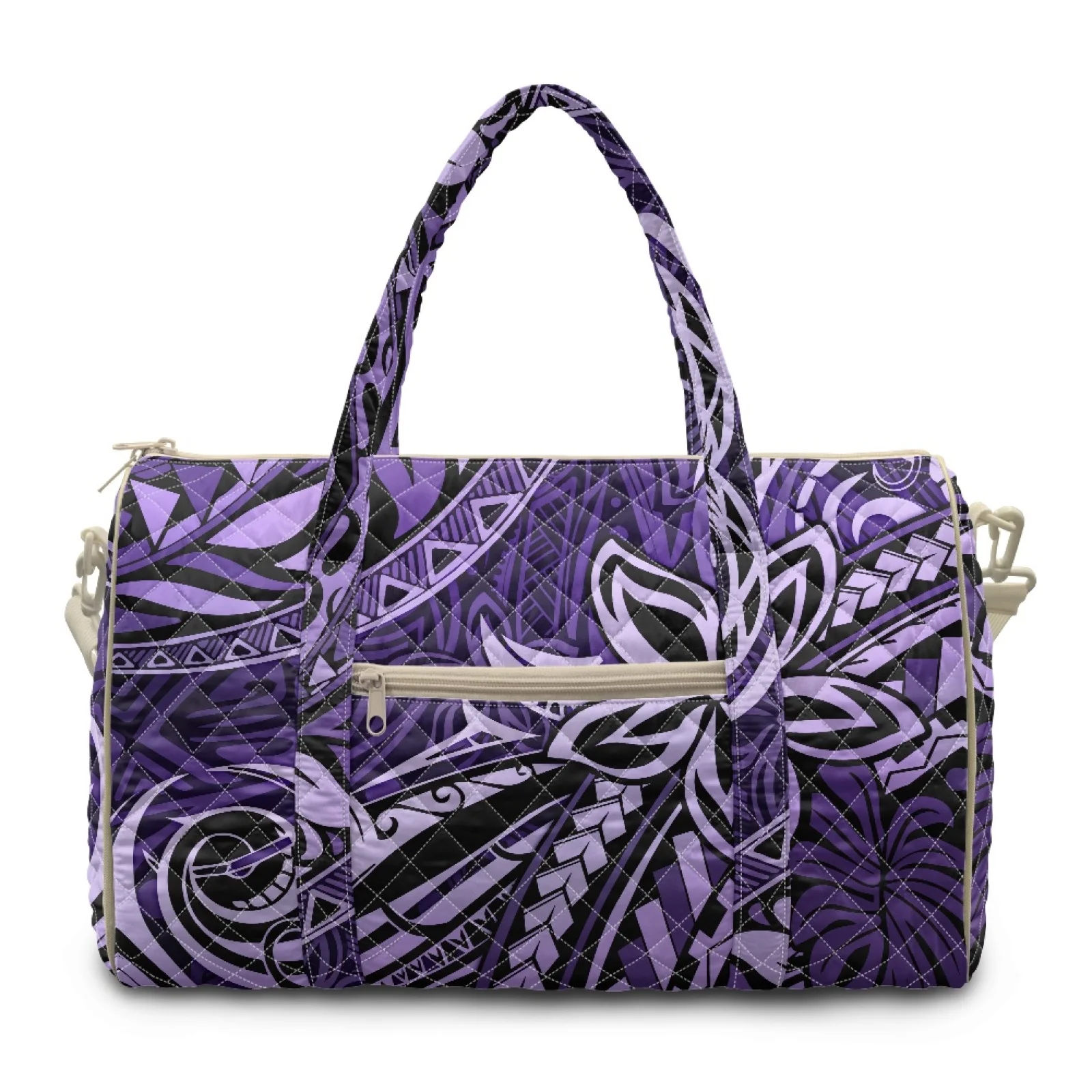 Coloranimal Purple 2026 New Quilted Duffle Bag Polyester Zippered Quilted Tote Bag for Womens