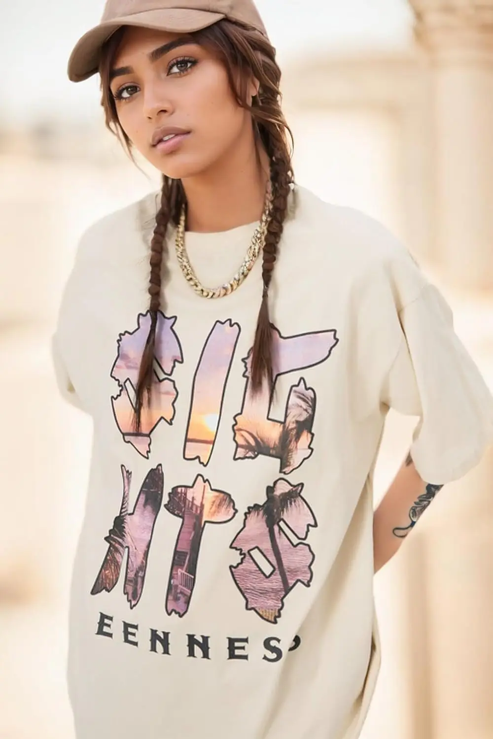 Oversized Vintage Shirt for Women Hip Hop Graphgic Letter Print T-Shirt Fashion Anime Graffiti Tees