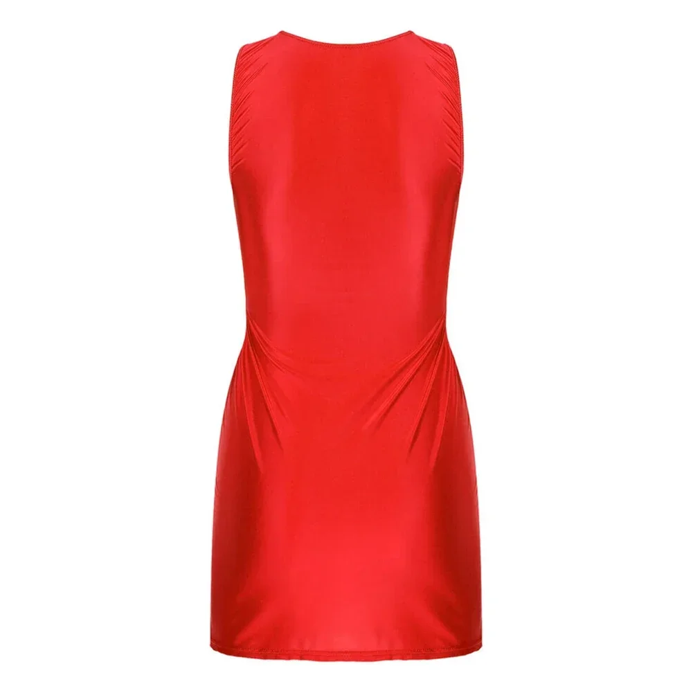 Vestido corto sin mangas con cuello en U para mujer, camiseta sin mangas, Bodycon, peluches, varios colores