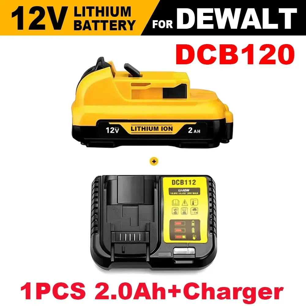 12V 3Ah DCB201 Battery for DeWalt Lithium Ion Battery DCB182 DCB120 DCB123 DCB122 Power Tools Replacement Rechargeable Batteries