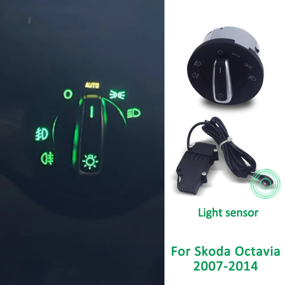 Interruptor de faro automático para VW Scirocco Golf 6 MK6 Touran Tiguan Polo Passat B6 B7 CC Bettle Skoda Octavia Yeti Rapid Scala