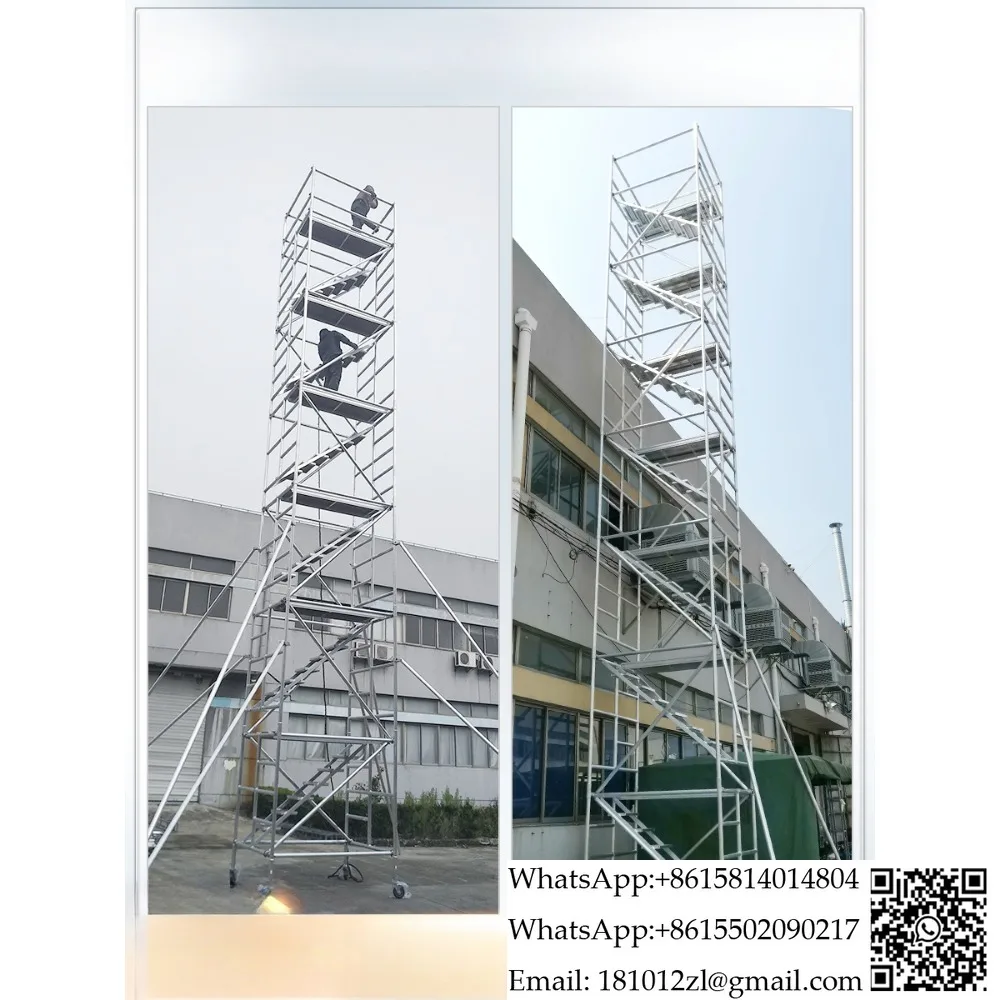 Aluminum alloy scaffolding mobile platform safety ladder construction and decoration construction pulley style 1