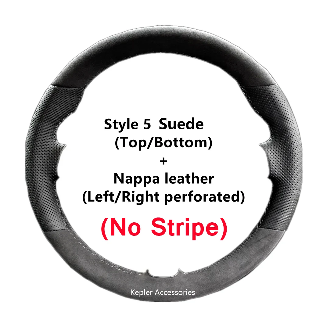 High Quality Genuine Leather Suede Steering Wheel Cover White Thread Car Accessories for KIA OPTIMA CEED CEE'D 2 PROCEED PRO 6