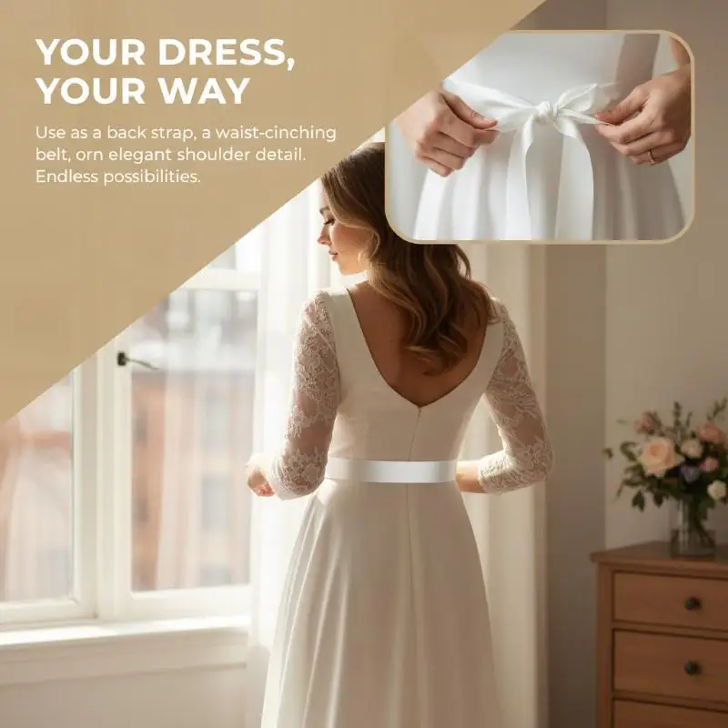 4 m langes, weiches Band, mehrfarbiges Rückenband zum Schnüren für Hochzeitskleid, Abendkleid, DIY-Kleidungsdekoration – Detail 3
