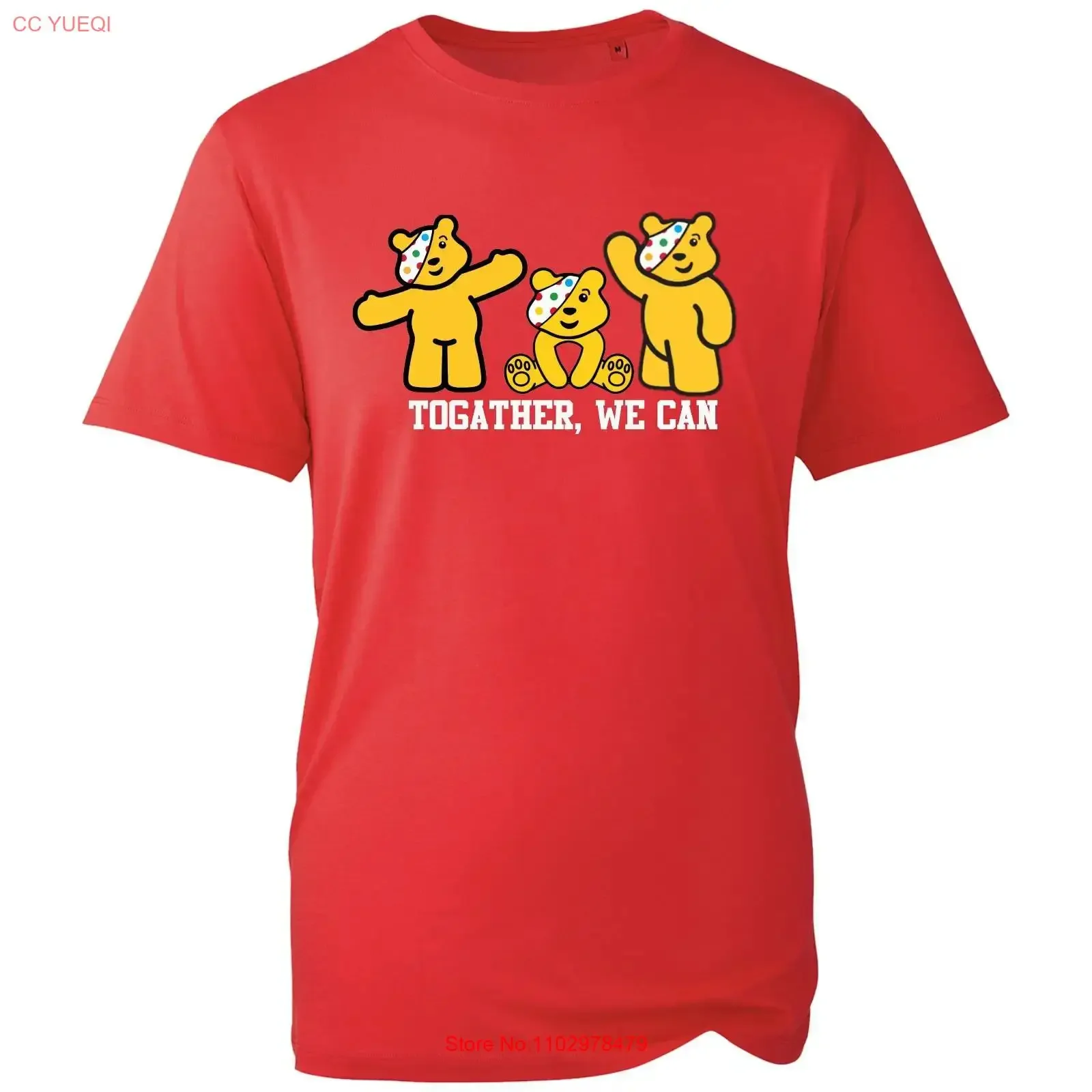 T-shirt enfant Spotty Waving Pudsey Bear, vintage, délavé, doux, extensible, streetwear, mode, pour la collecte caritative pour les enfants en détresse et la journée scolaire