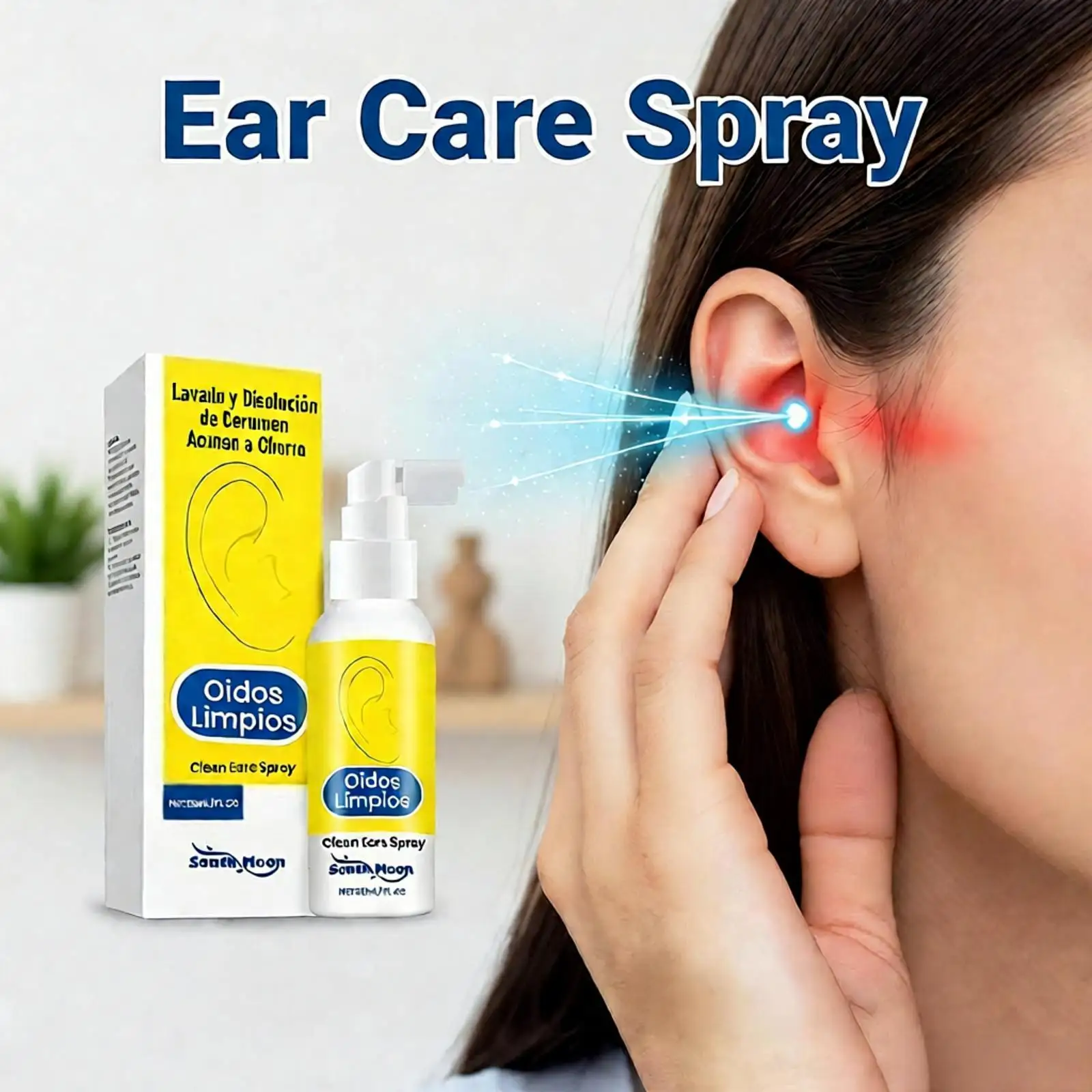 Earwax Removal Spray Deeply Clean Ear Canal Dissolve Earwax Softener Relieve Itchy Swollen Improve Hearing Loss Ear Care Spray