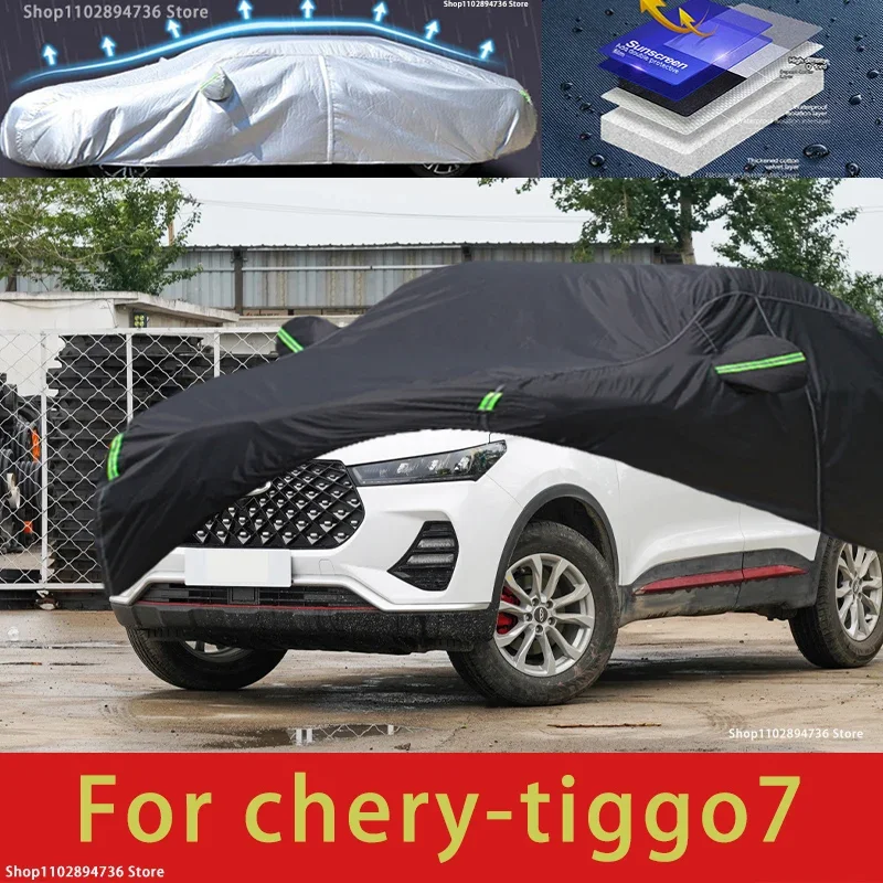 

Для chery tiggo 7 fit наружная Защита Полный автомобильный чехол для снега солнцезащитный водонепроницаемый пыленепроницаемый внешний черный Автомобильный Чехол