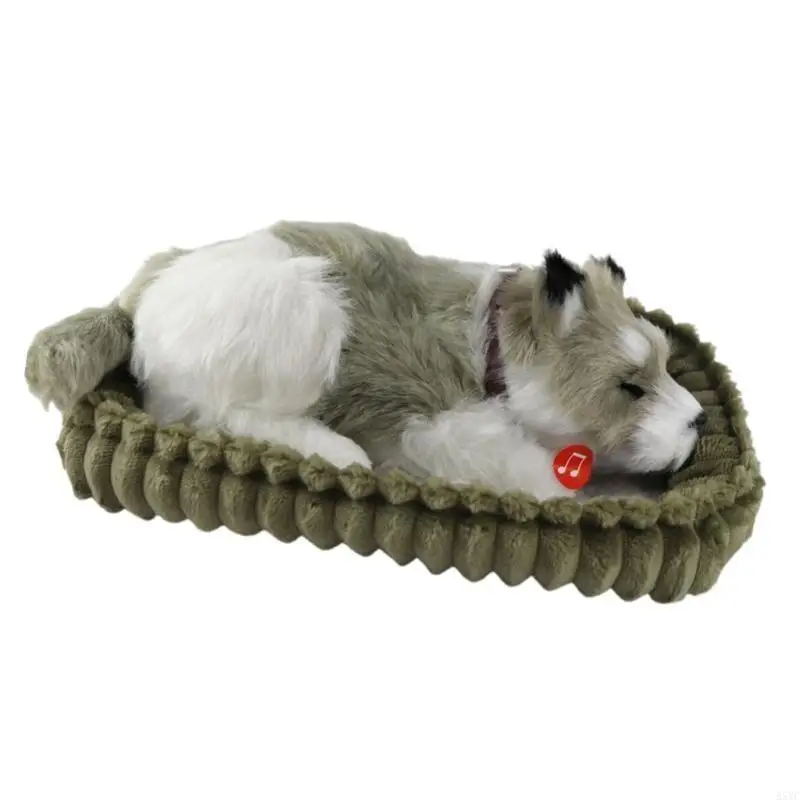 A5YC Realistico Peluche Respirare Dormire Peluche Cane Giocattolo Bambole Elettronico Compagno Animali Animale Domestico per