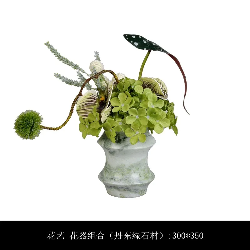 Marmor-Blumengeschirr, Hotel-Modellzimmer, Retro-weiche Dekoration, Arbeitszimmer-Bücherregal