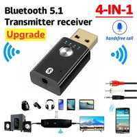 4 In 1 Bluetooth 5.1 Audio Receiver Transmitter Stereo USB Dongle 3.5mm 3.5 AUX RCA Wireless Adapter for Car Kit TV PC Headphone