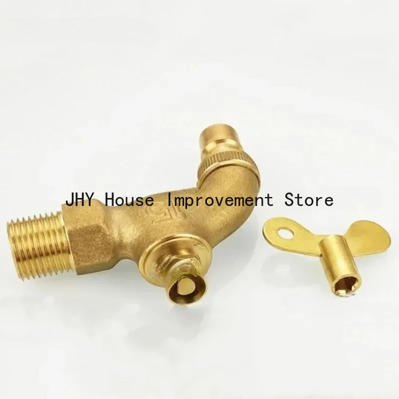 Anti-Theft Brass Bibcock Washing Machine Mop Pool Faucet Slow Open with Lock Key Outdoor Anti-freeze Crack Single Cold Faucets