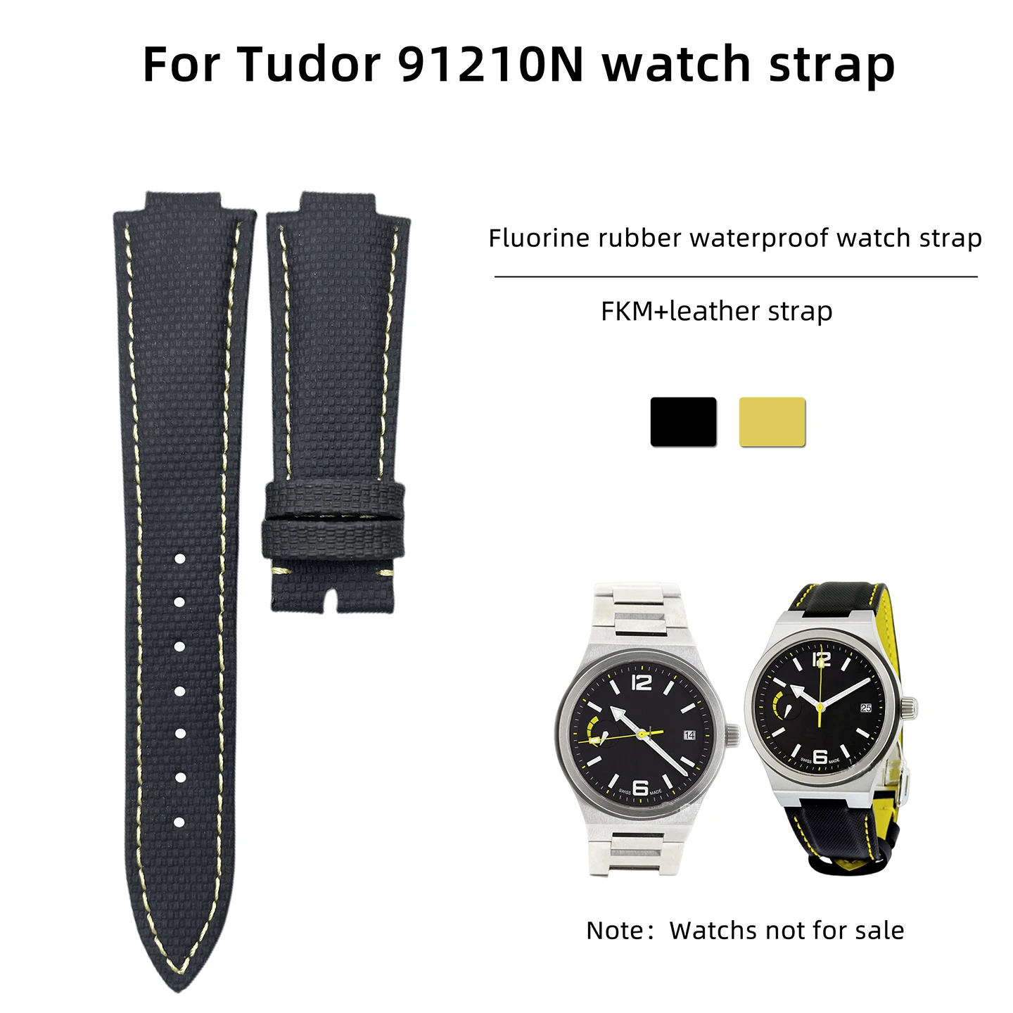 

Для Tudor North Flag M91210N резиновый/кожаный ремешок FKM с выступами 22x12 мм со складной застежкой для 25500TN/25600TN ‌ Мужской браслет