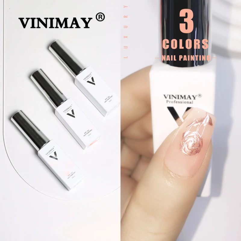 

VINIMAY Professional Metal Gold Silver Nail Painting Gel Nail Polish Soak Off UV Gel Polish Nail Art Gel Varnish Lacque Prime