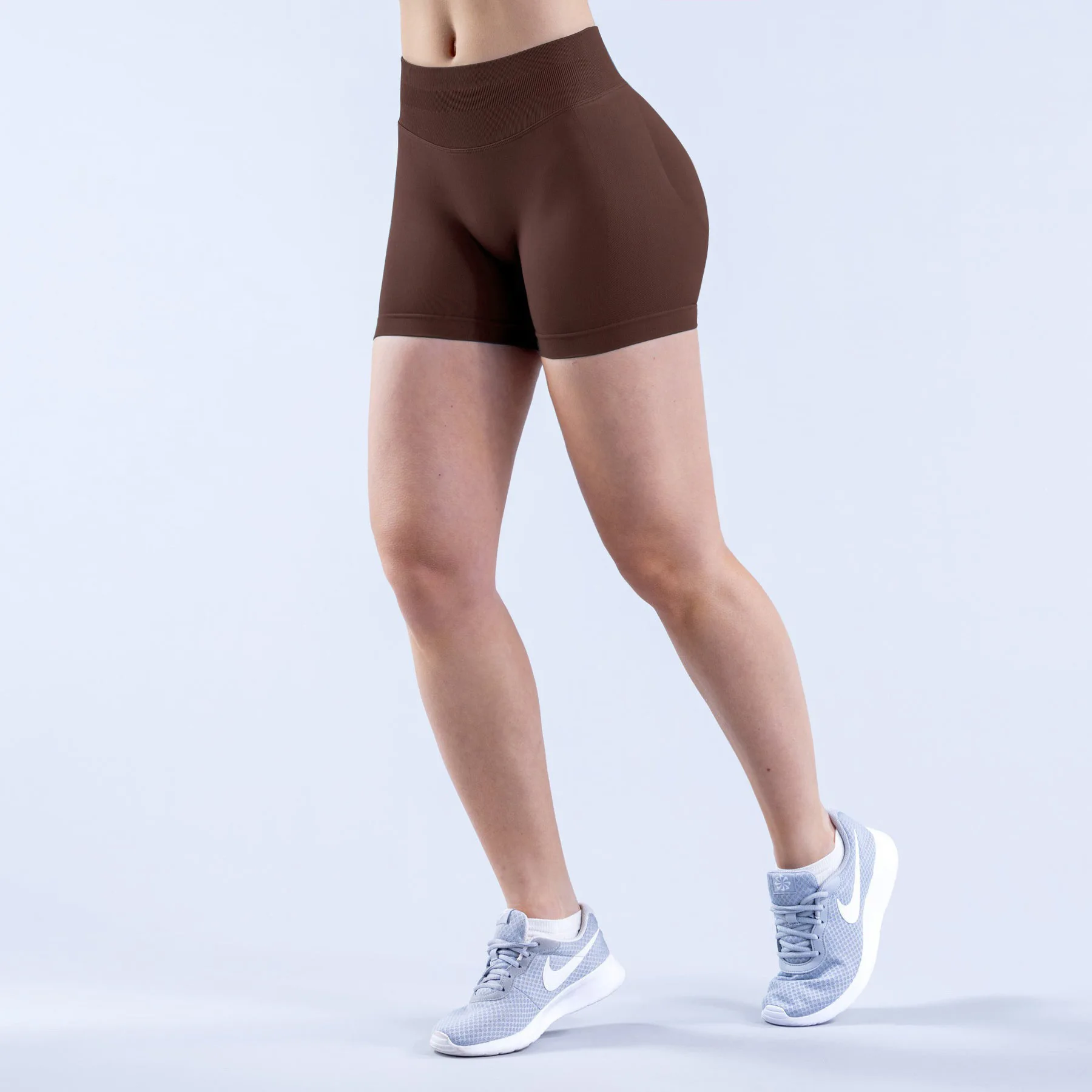Logo Yoga-Shorts für Damen, Nahtlose Hochtaillierte Schnelltrocknende Hochelastische Po-Formende Farbblock-Shorts für Fitness und Laufen