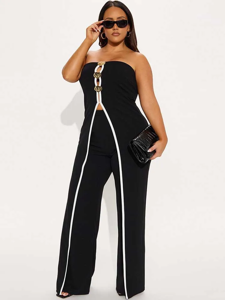 Full Strapless Jumpsuit Sexy Slim Office Lady Summer Sleevelesss Women Jumpsuits Elegant Sexy Jumpsuit  Wholesale Dropshipping