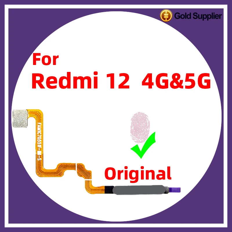 

Оригинальный гибкий ленточный кабель для Xiaomi redmi 12 4G с датчиком отпечатка пальца Кнопка возврата домой меню Кнопка питания