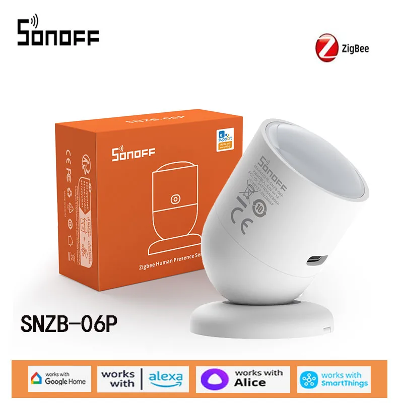 SONOFF SNZB-06P Zigbee интеллектуальный датчик присутствия человека 5,8 ГГц микроволновый радар индукционное обнаружение для Google Alexa Alice