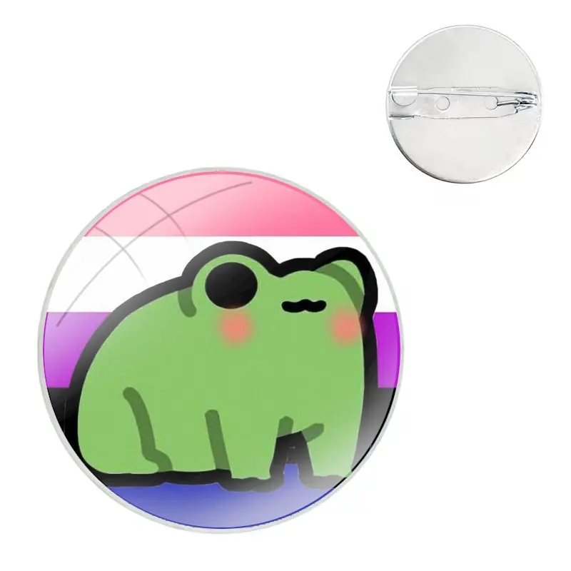 Genderfluid Pride Froggy Frog Pins Badge Metal Brooches For Clothes Backpack Decoration gift