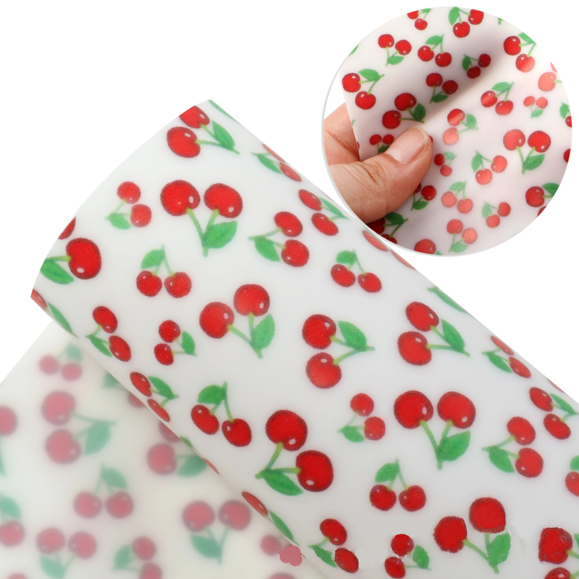 5Pcs 20*33cm Fruit Print Faux Leather Sheet Synthetic Leatherette Fabric For DIY Hademade Material Crafts Accessories