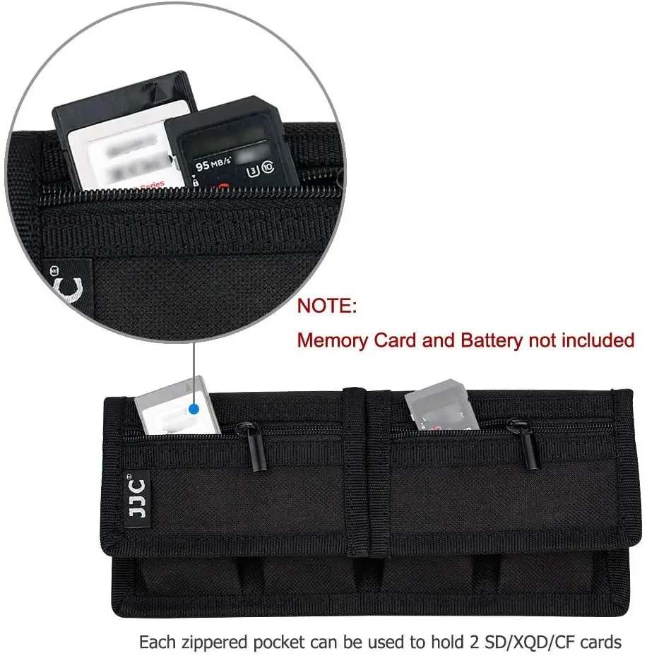 Custodia Porta Batterie Fabater Per DSLR – Compatibile Con LP E6, LP E17, FZ100, FW50, F550 – 4 Tasche + Scomparti Per Schede, Resistente - 3
