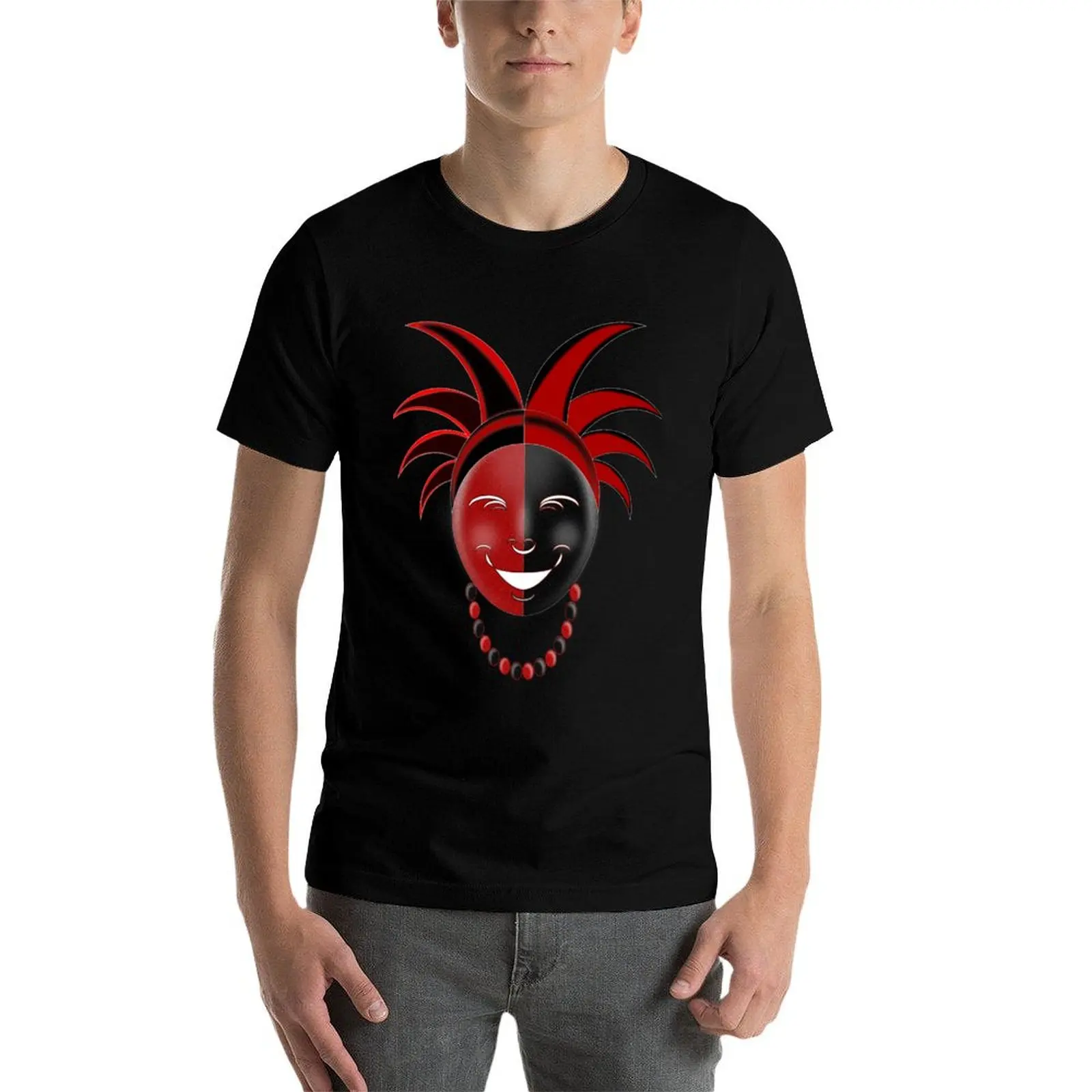 

Red and Black Smiling Elegua T-Shirt t shirt for man t shirts for man graphic vintage T-Shirt
