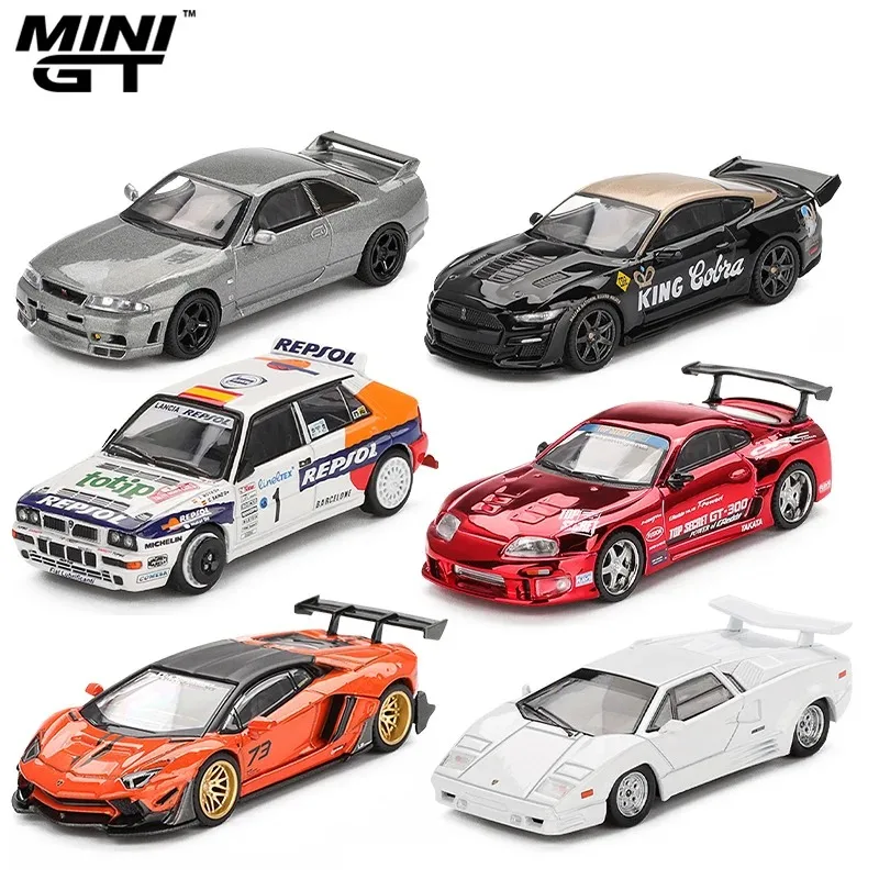 

MINIGT 1:64 Lamborghini Countach 25th Anniversary White Toyota Supra A80 Top Secret GT-300 Top Secret Alloy Car Model Collection