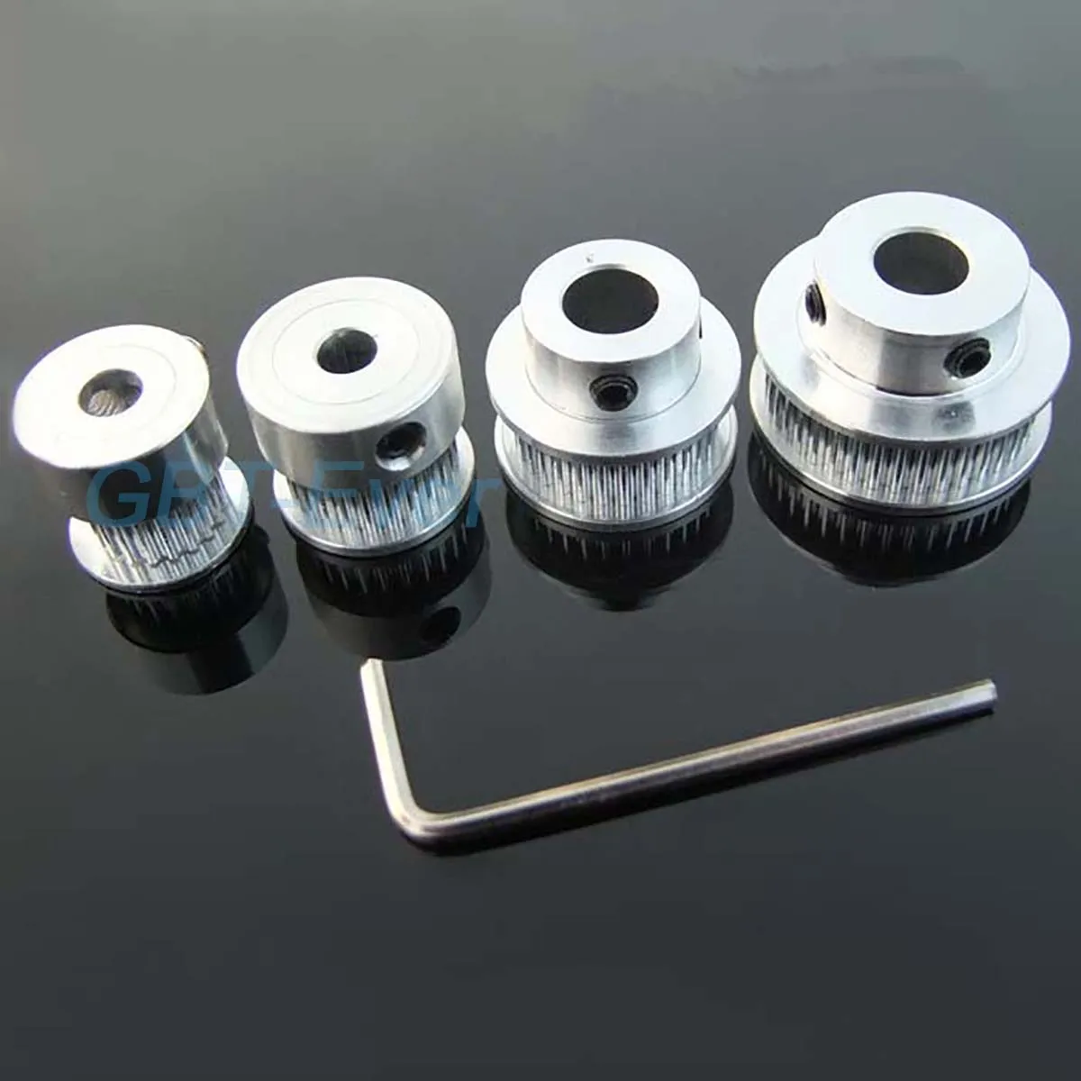 1Pc 16/20/25/30/40/60Teeth 2GT Timing Pulley Bore3.17/4/5/6/6.35/8/10/12mm Synchronous Wheel Aluminium Idler Pulley for 6mm Belt