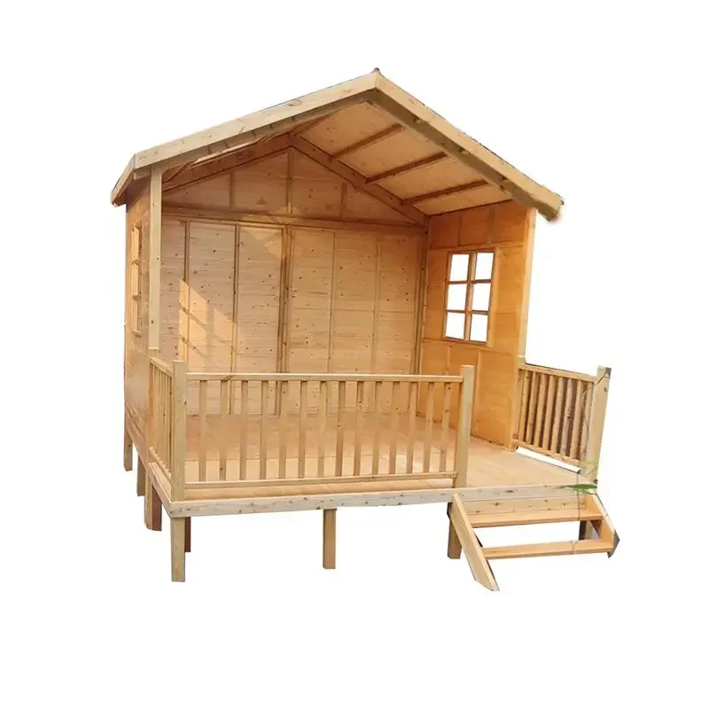 Preservative Wood Assembly Garden Cabin, Movable Wood House Outdoor Children's Tree House