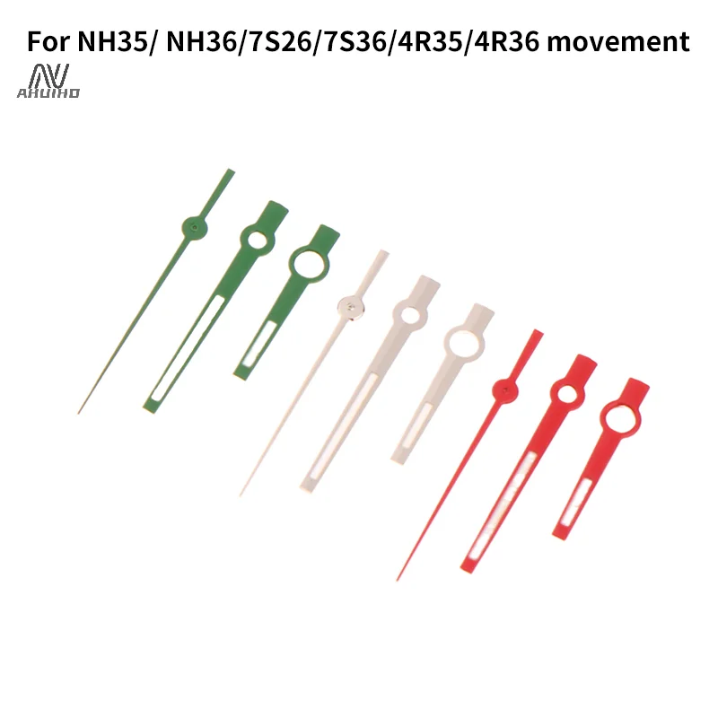 1 Set Watch Accessories Modified Watch Hands Green Luminous Logbook Needle Silver Gold Rose For NH35/NH36/4R/7S Movement