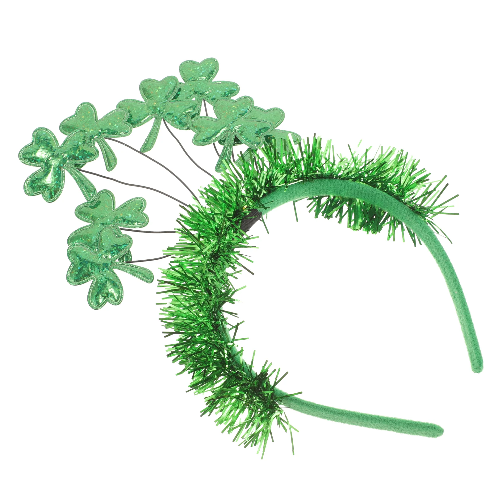 St Patrick's Day Shamrock Headband Women Green Cloth Plastic Festive Hair Accessories Celebrate Style Comfortable Lightweight