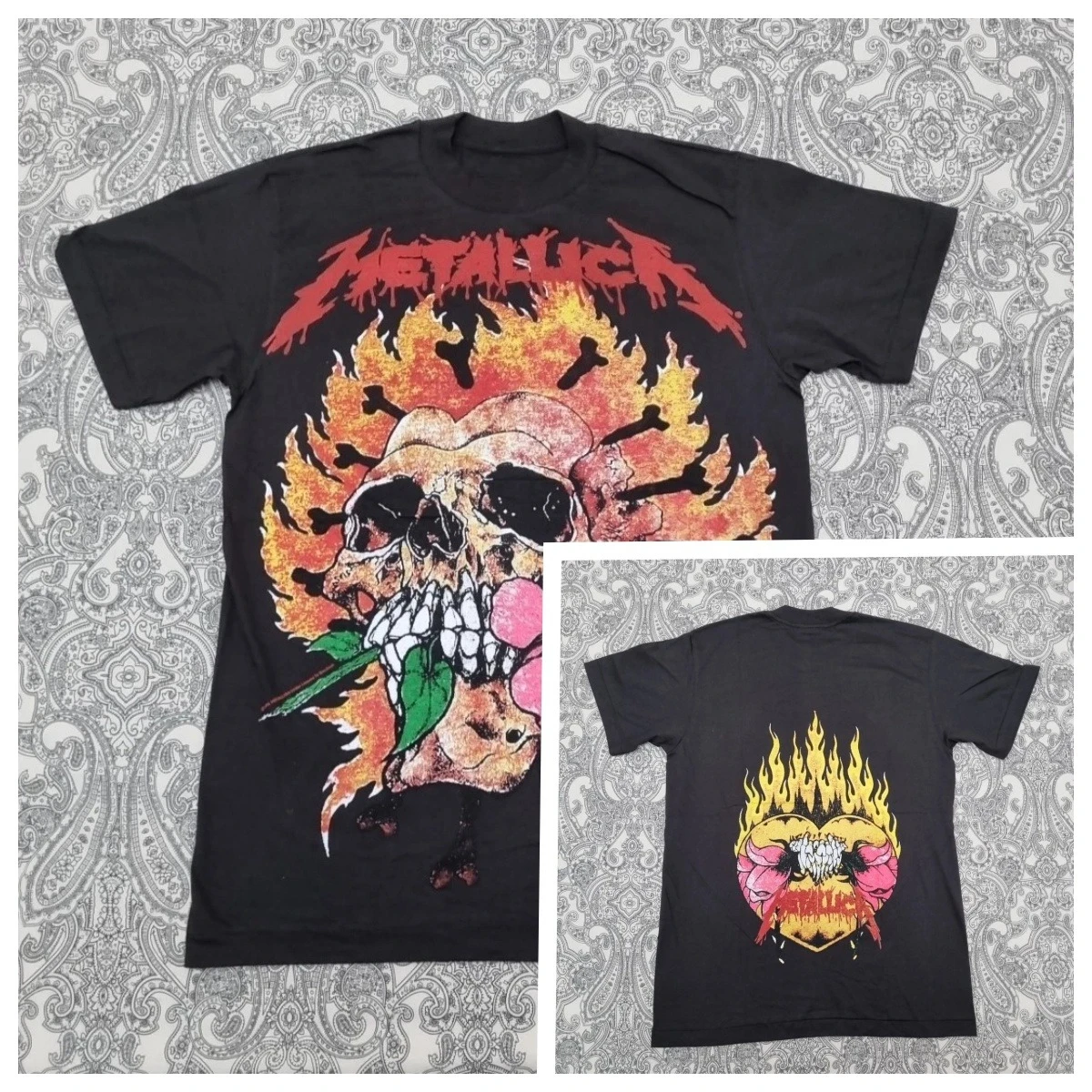 

Metallica Flaming Pushead Band Tour T Shirt Size Large Graphic Print High-end Luxury Is for Both Men and Women Top Y2k